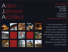 Tablet Screenshot of antonjohnsonarchitect.com.au